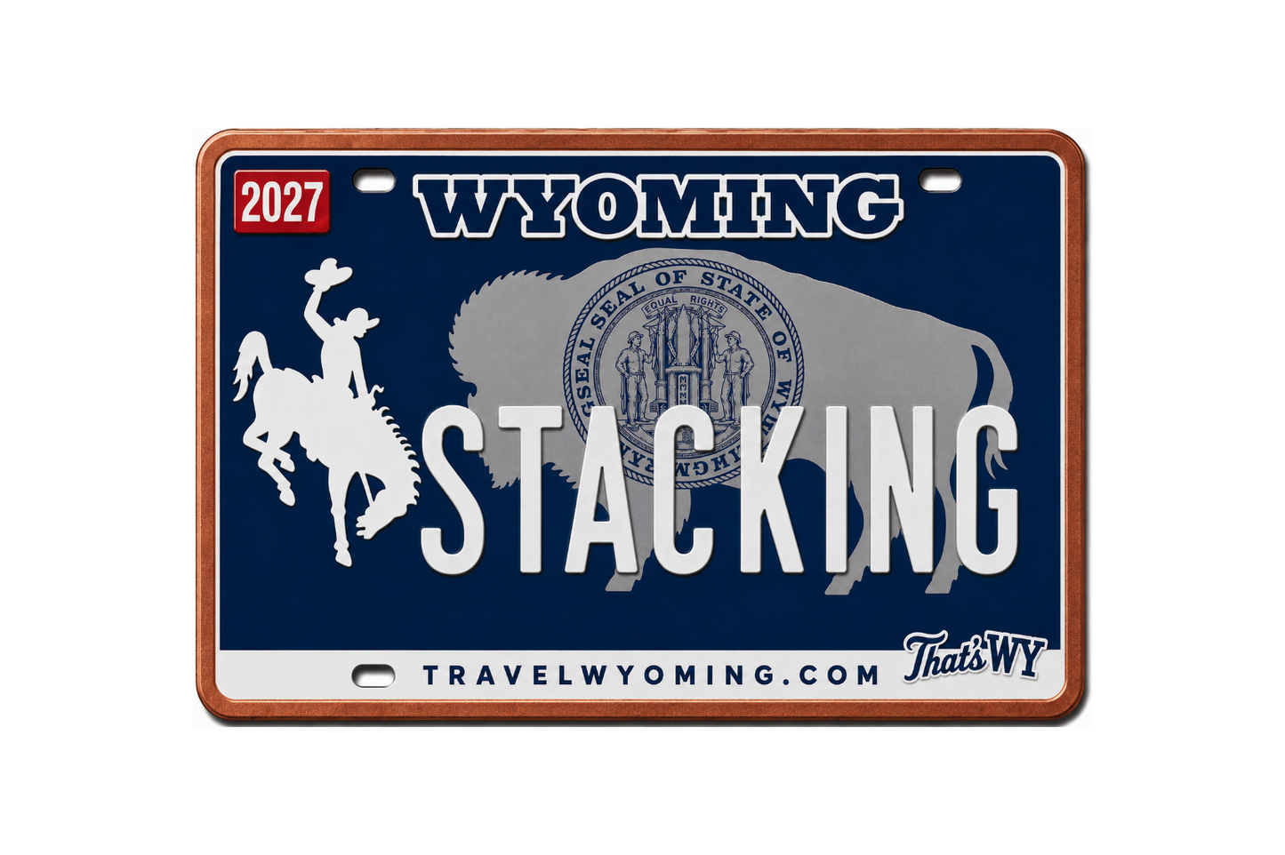 2027 Stacking Across America License Plate MICHIGAN Colorized 1 oz Copper Bar (Series 2)