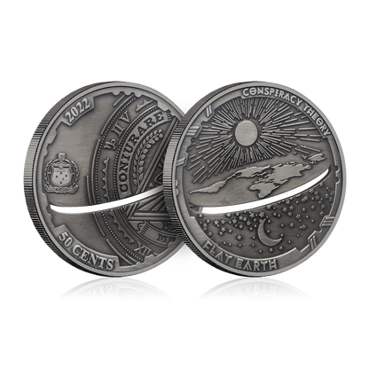 2022 Samoa Conspiracy Collection - Flat Earth Cut-Out CN Coin in Card