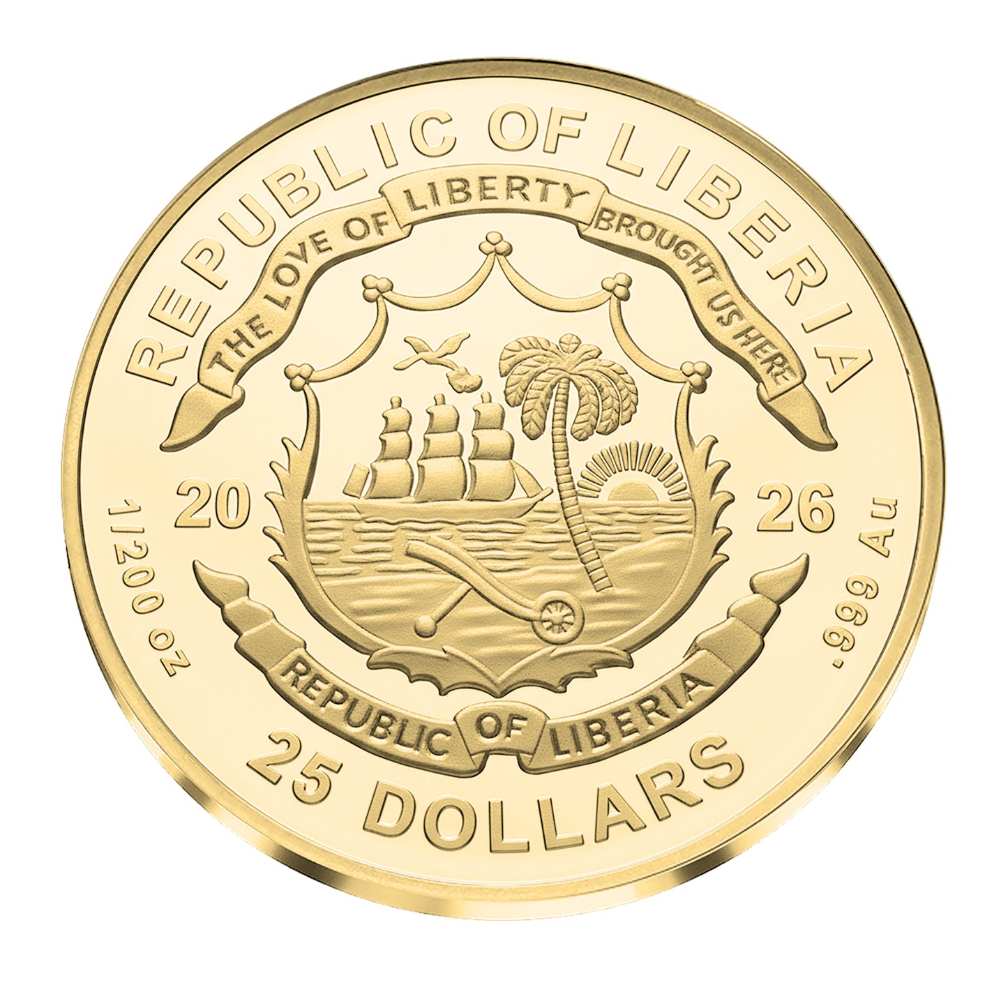 2026 Liberia John F. Kennedy 1/200 oz Gold Coin (07/31)