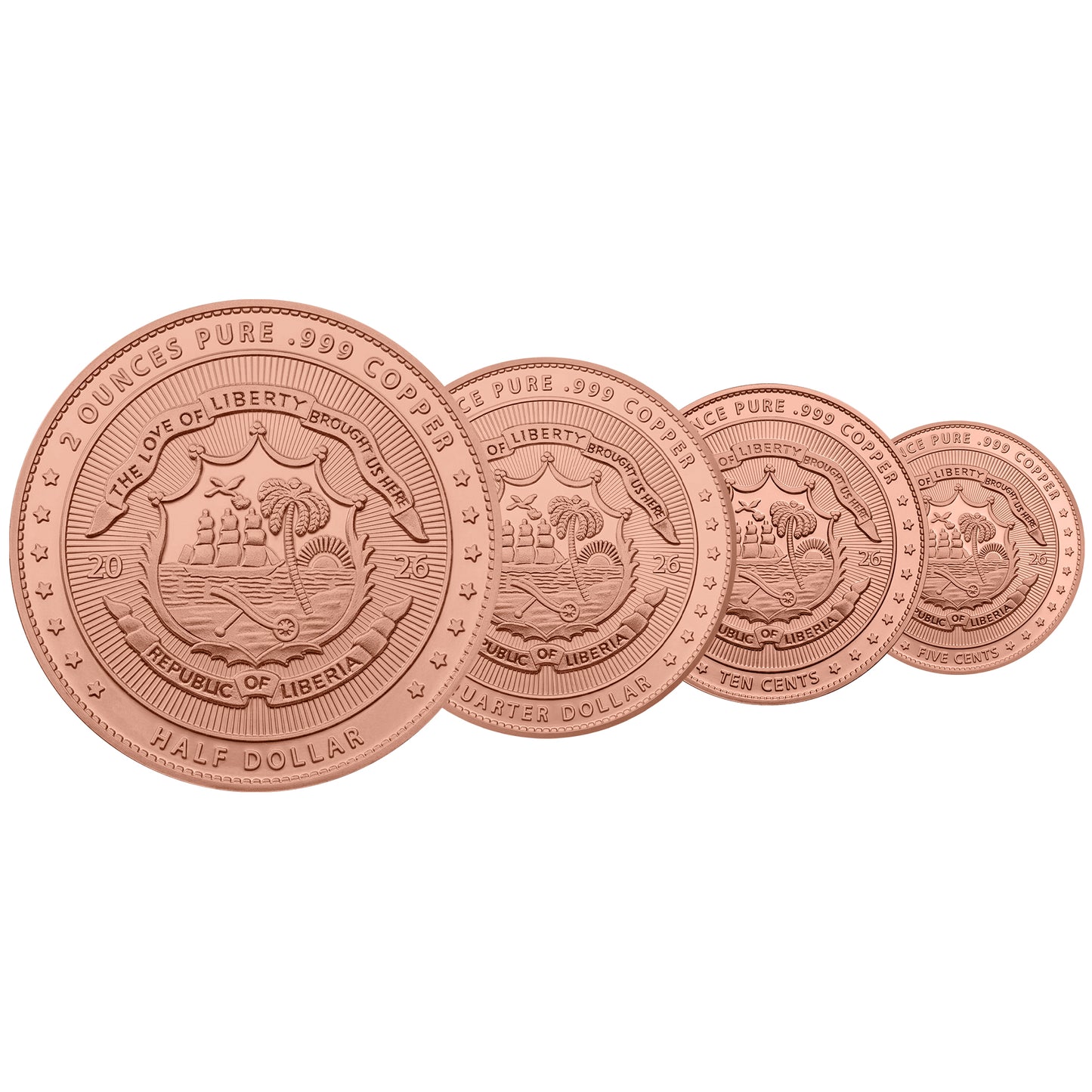 2026 Liberia Vintage Libertad 3.75 oz Fractional Copper Set (07/20)