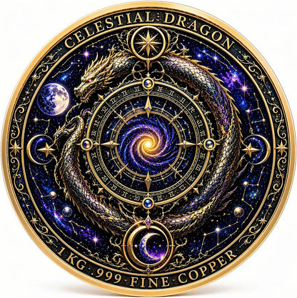 Celestial Dragon Colorized 1 Kilo Copper Medal (06/29)