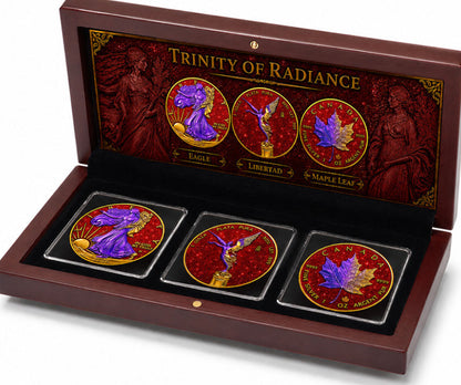 Trinity of Radiance Diamond Dust 3 x 1 oz Silver Coin Set (07/29)