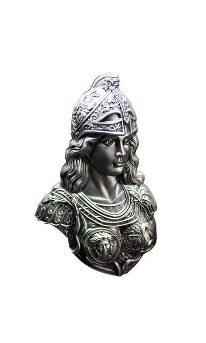 2026 Samoa Athena Shaped Stacker 2 oz Silver Coin - Display Stand