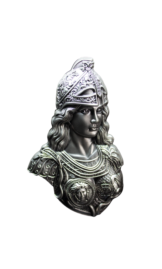 2026 Samoa Athena Shaped Stacker 2 oz Silver Coin - Display Stand
