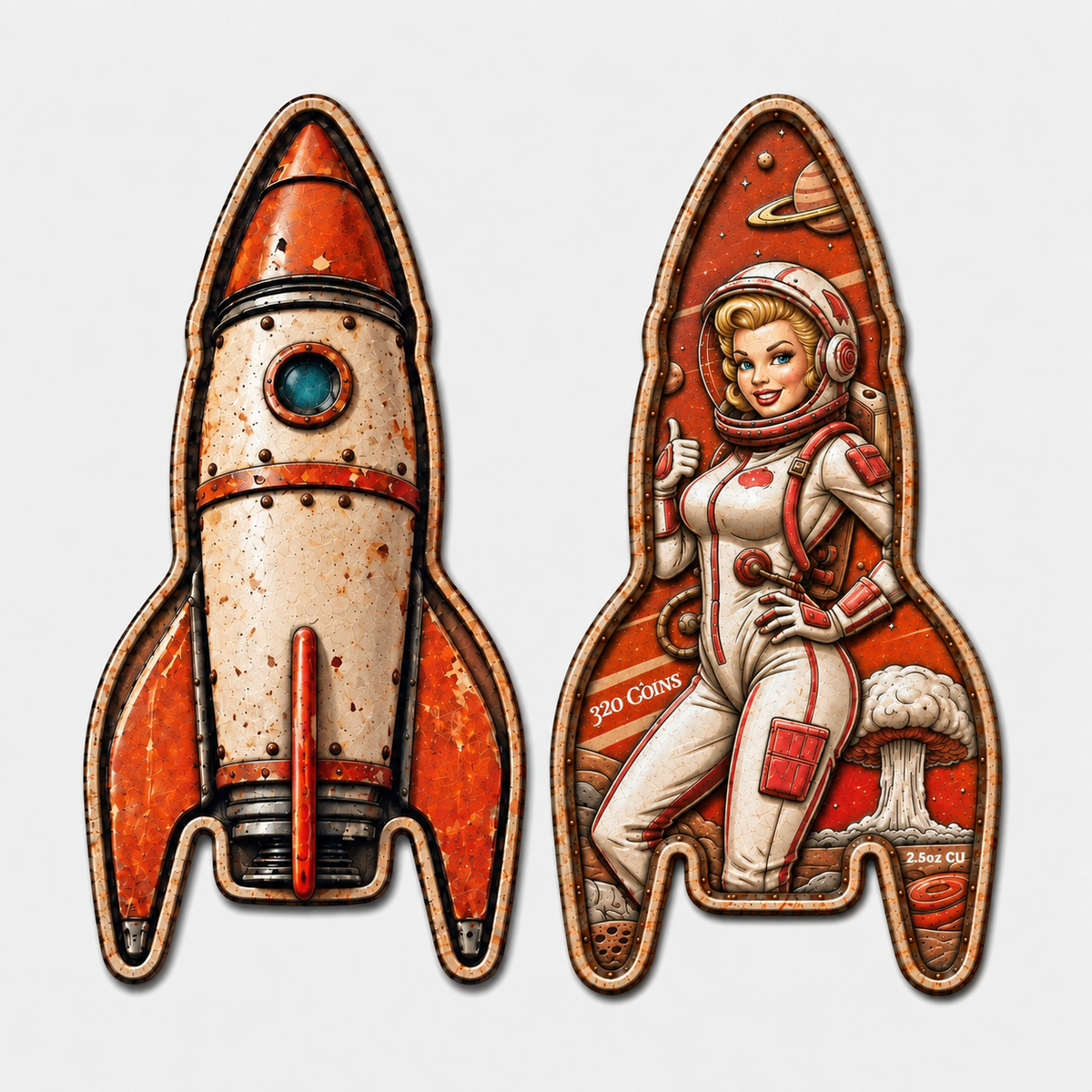 Miss Bombshell Shaped 2.5 oz Copper Medal