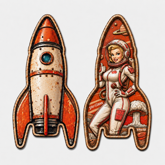 Miss Bombshell Shaped 2.5 oz Copper Medal