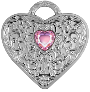 The Lock of Love Shaped 1 oz Silver Medal