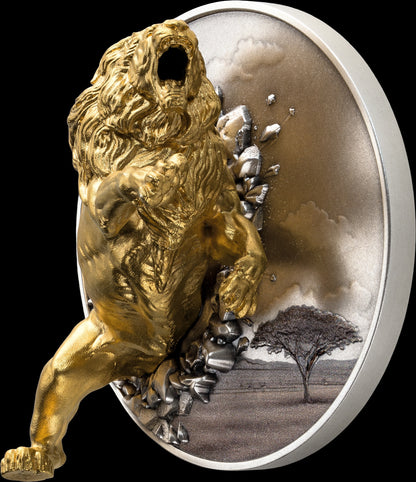 2026 Burundi Dynamic Dimension Lion 5 oz Silver Coin (07/08)