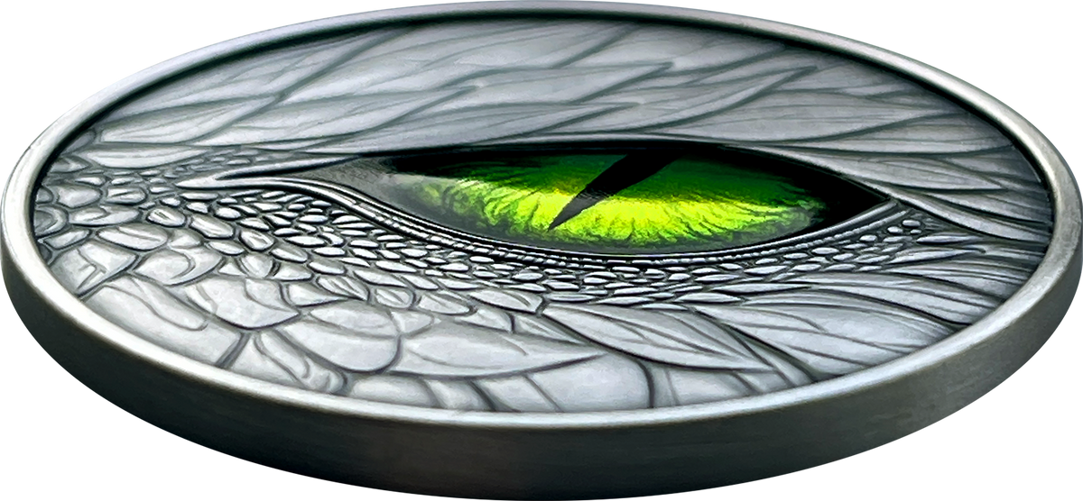 2026 Cameroon Emerald Dragon Eye 1 oz Silver Coin