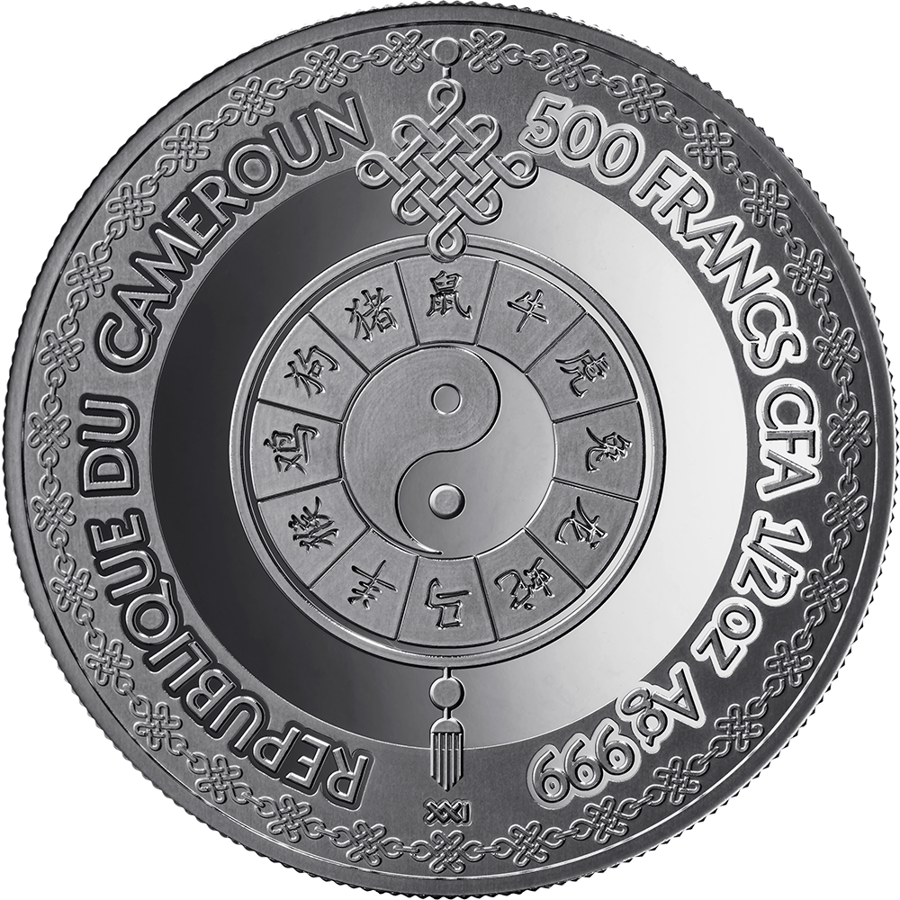 2027 Cameroon Year of the Goat Black Proof 1/2 oz Silver Coin
