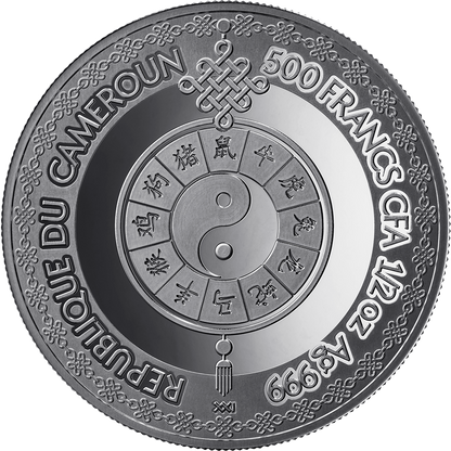 2027 Cameroon Year of the Goat Black Proof 1/2 oz Silver Coin