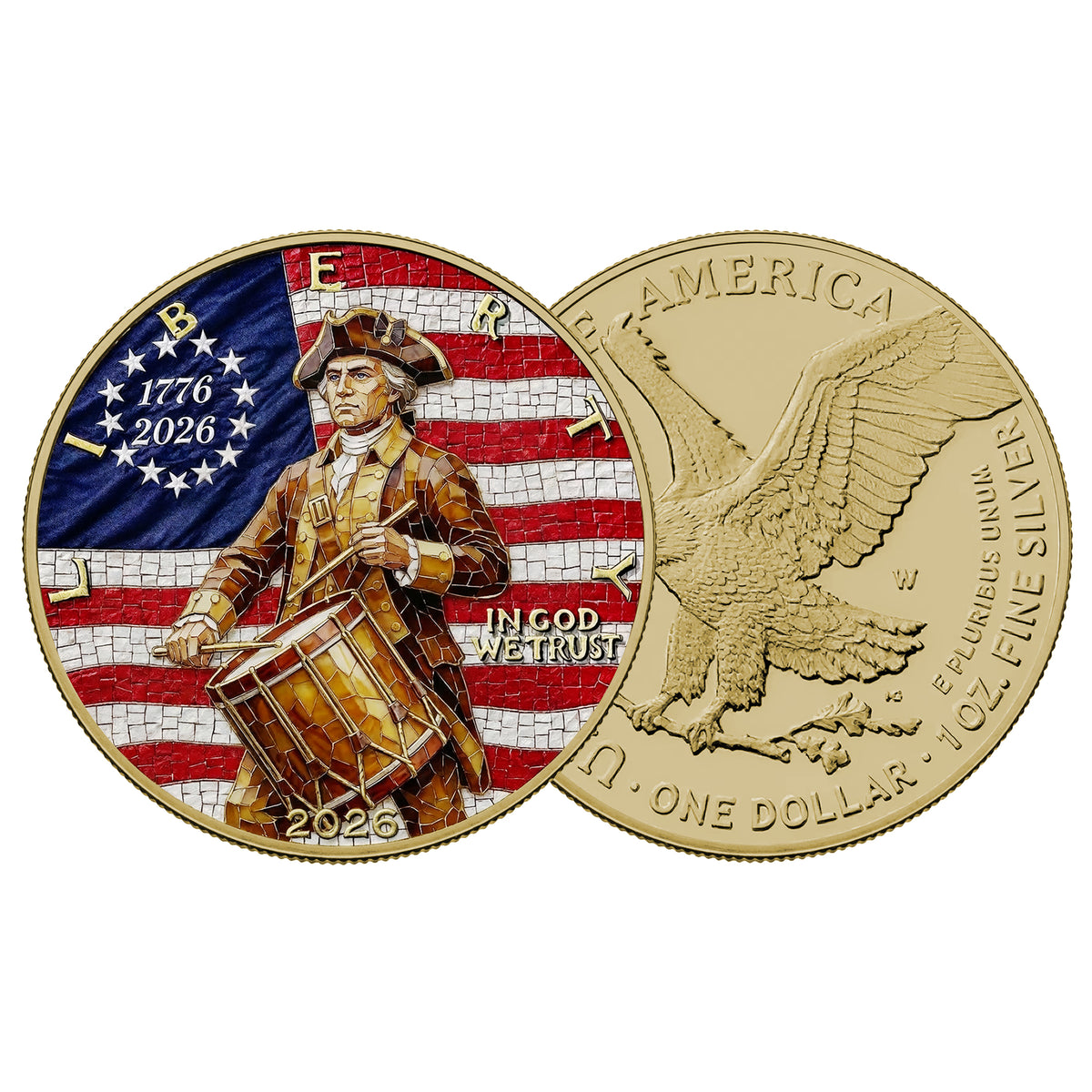 2026 U.S. Eagle The Drummer Mosaic Edition 1 oz Silver Coin