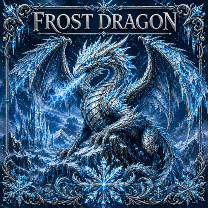 Frost Dragon The Ice Emperor Colorized 1 Kilo Copper Medal (07/22)