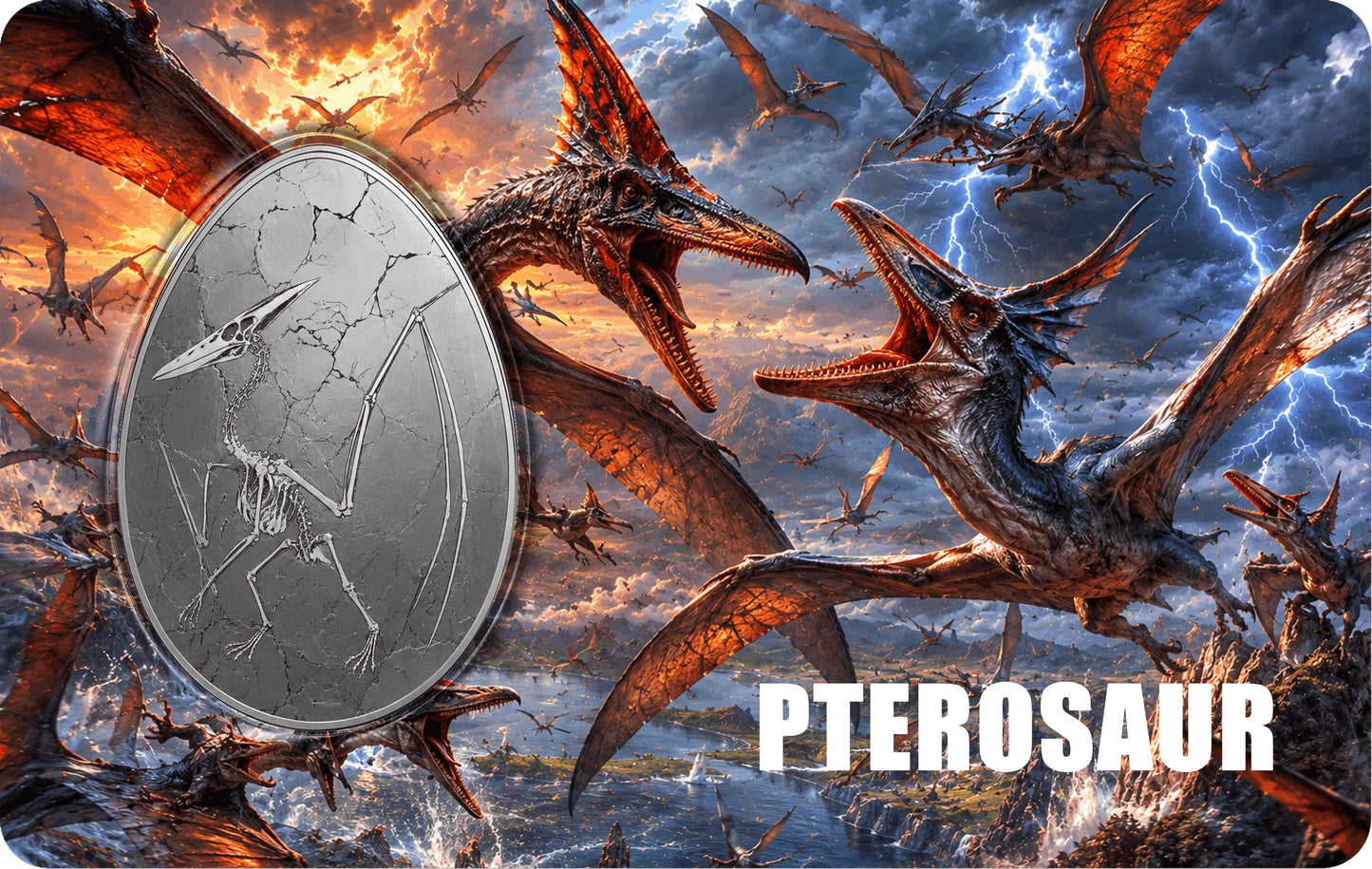 Pterosaur 1/500 oz Palladium Medal in Card (0622)