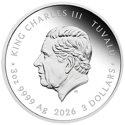 2026 Tuvalu Imperial Vermillion Phoenix 3 oz Silver Coin