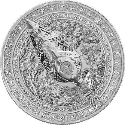 Estimate: 2026 Germania Artefacts - Gungnir BU 1 oz Silver Coin