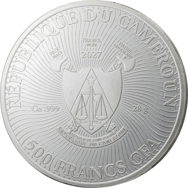 2027 Cameroon Polar Glow Silver-Plated 28g Copper Coin