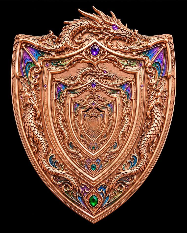 Dragon Shield of Infinity Shaped 3 oz Copper Medal (06/22)