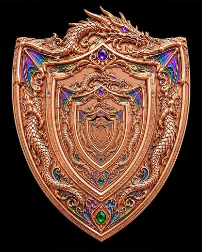 Dragon Shield of Infinity Shaped 3 oz Copper Medal (06/22)