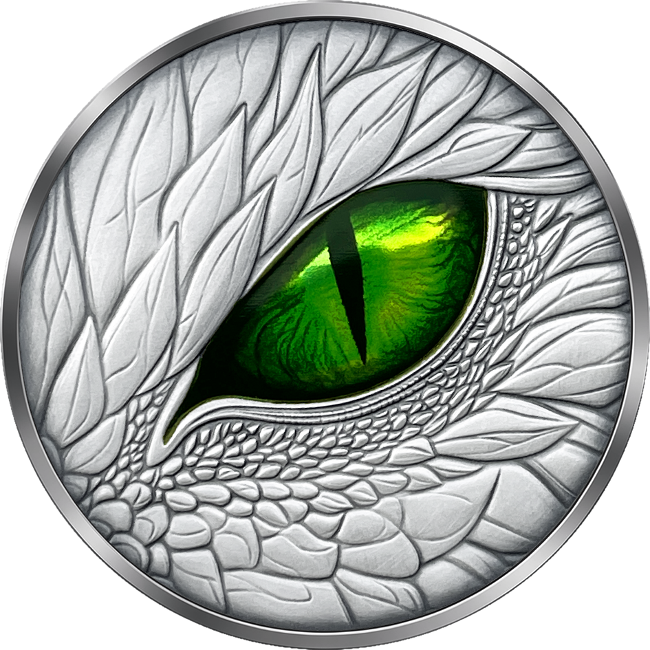 2026 Cameroon Emerald Dragon Eye 1 oz Silver Coin