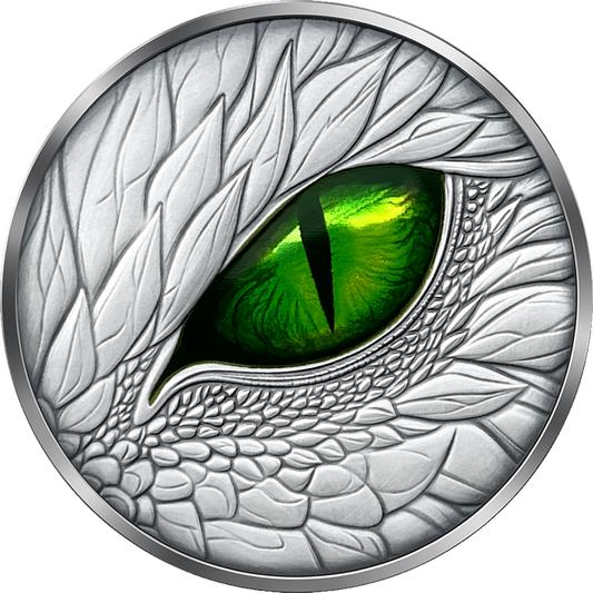 2026 Cameroon Emerald Dragon Eye 1 oz Silver Coin
