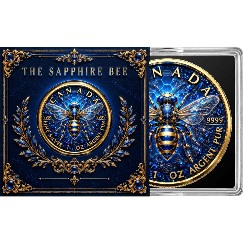 2026 Canada Maple Leaf Sapphire Bee Edition 1 oz Silver Coin