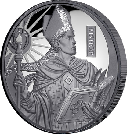 2027 Niue Chess Bishop Black Proof 1 oz Silver Coin