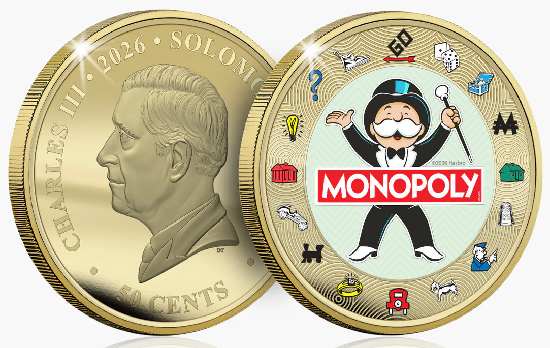 2026 Solomon Islands Monopoly Super Luxe Gold-Plated 45g CN Coin (06/16)