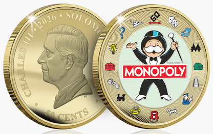 2026 Solomon Islands Monopoly Super Luxe Gold-Plated 45g CN Coin (06/16)