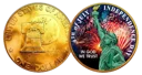 1976 U.S. Bicentennial Eisenhower Dollar 4th of July Colorized & Gold Plated Coin