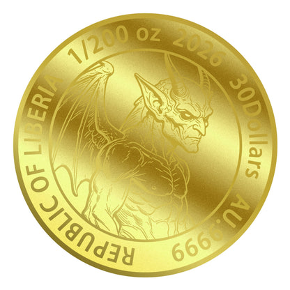 2026 Liberia Gargoyle 1/200 oz Gold Coin in Card (06/30)
