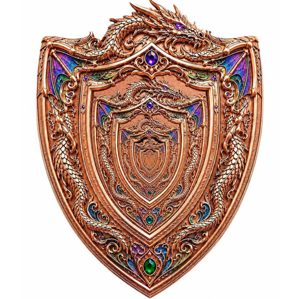 Dragon Shield of Infinity Shaped 3 oz Copper Medal (06/22)