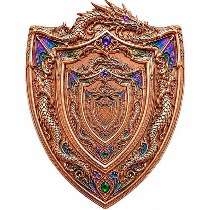 Dragon Shield of Infinity Shaped 3 oz Copper Medal (06/22)