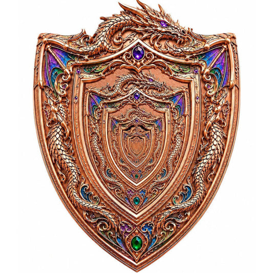 Dragon Shield of Infinity Shaped 3 oz Copper Medal (06/22)