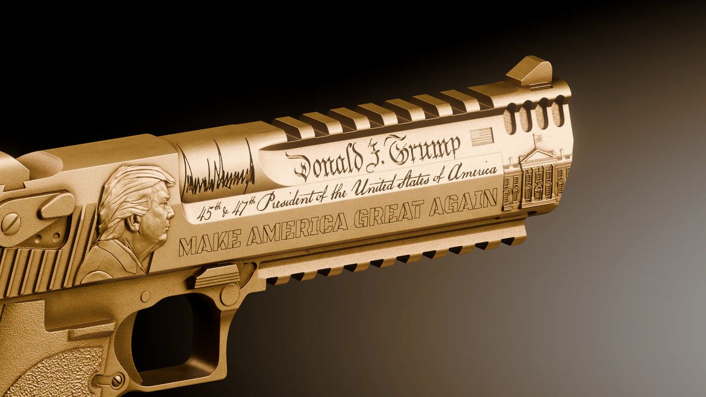 Trump Desert Eagle Gold Gilt 2 oz Silver Medal (07/17)