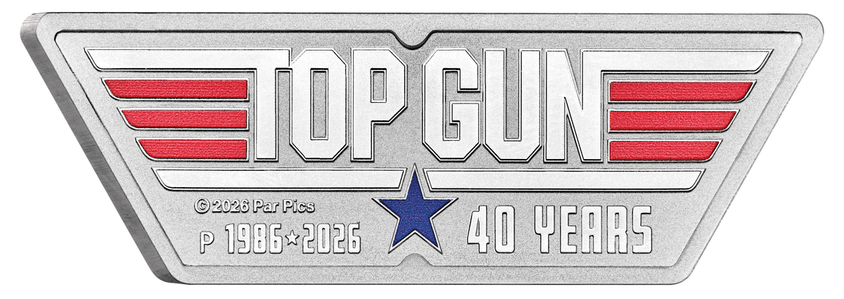 In Stock! 2026 Tuvalu Top Gun 40th Ann. Shaped 1 oz Silver Coin