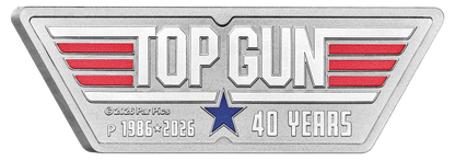 In Stock! 2026 Tuvalu Top Gun 40th Ann. Shaped 1 oz Silver Coin
