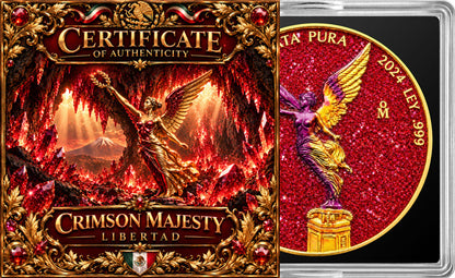 2024 Mexico Libertad Crimson Majesty Edition 1 oz Silver Coin