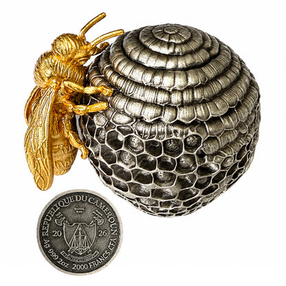 2026 Cameroon Ruler of the Nests 3D - Bee 2 oz Silver Coin