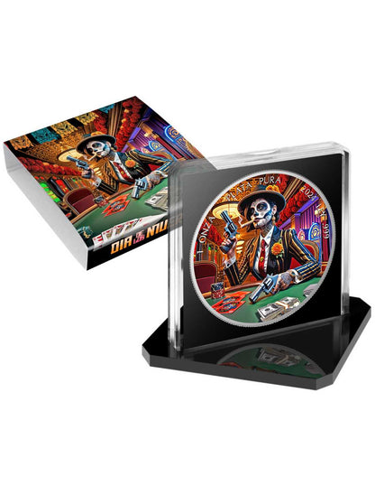 In Stock! GANGSTA Dia De Los Muertos 1 Oz Silver coin 1 Ounce Mexico 2024