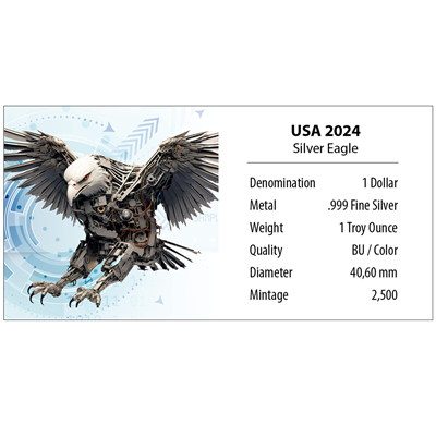 2024 U.S. Real Silver Eagle Cyber Eagle Edition 1 oz Silver Coin (06/27)