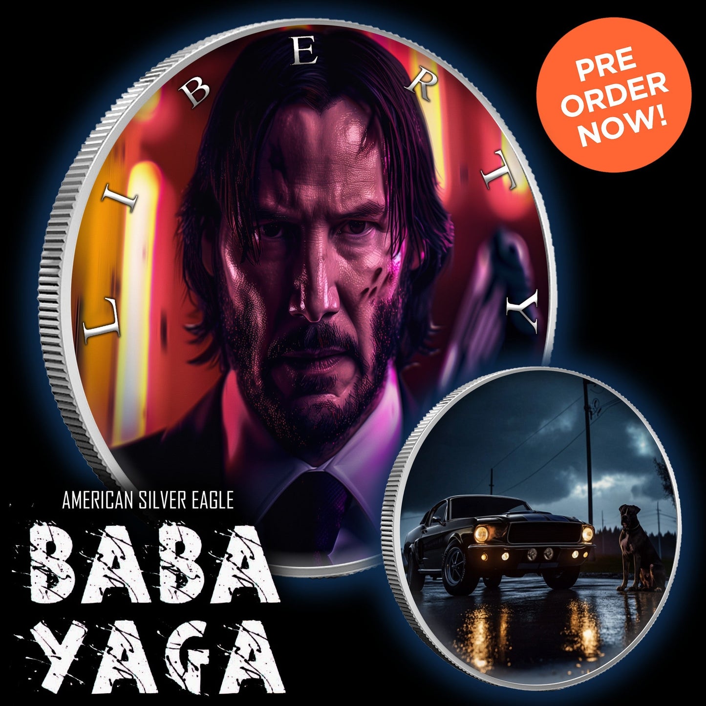 In Stock! 2025 ASE Silver Eagle Baba Yaga Edition 1oz .999 Silver Coin Colorized