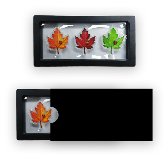 In Stock! 2025 Trio Leaves of Color 1.5g (per leaf) Shaped Stacker .999 Silver
