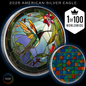 In Stock! 2025 Silver Eagle Mosaic Hummingbird "Nectar" 1oz Colorized .999 Silver Coin