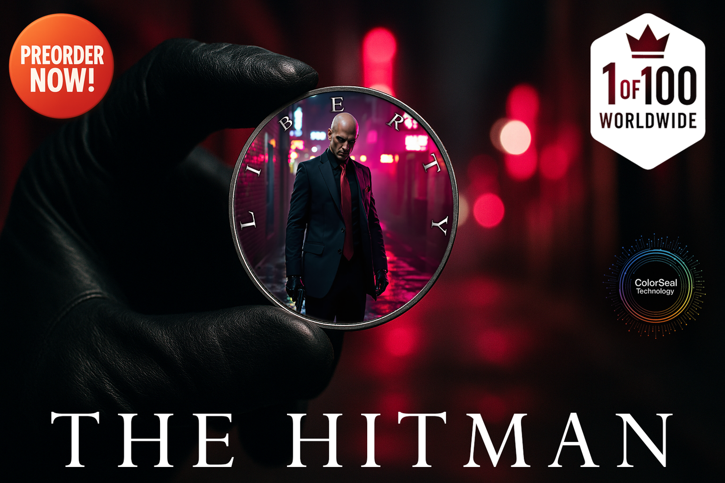 In Stock! 2024 Silver Eagle "The Hitman" 1oz Colorized .999 Silver Coin