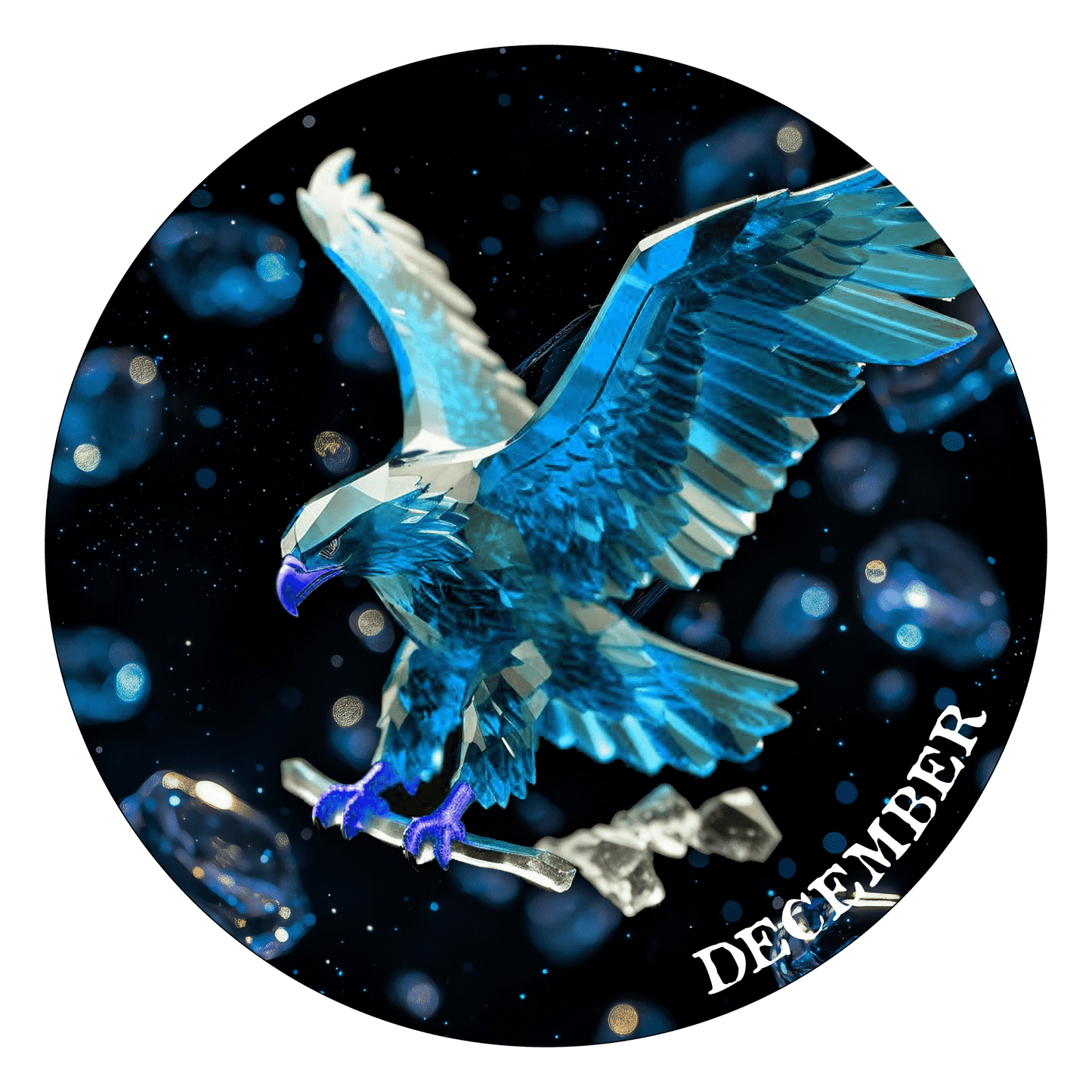 In Stock! 2024 Silver Eagle .999 Silver Coin Blue Topaz Edition December