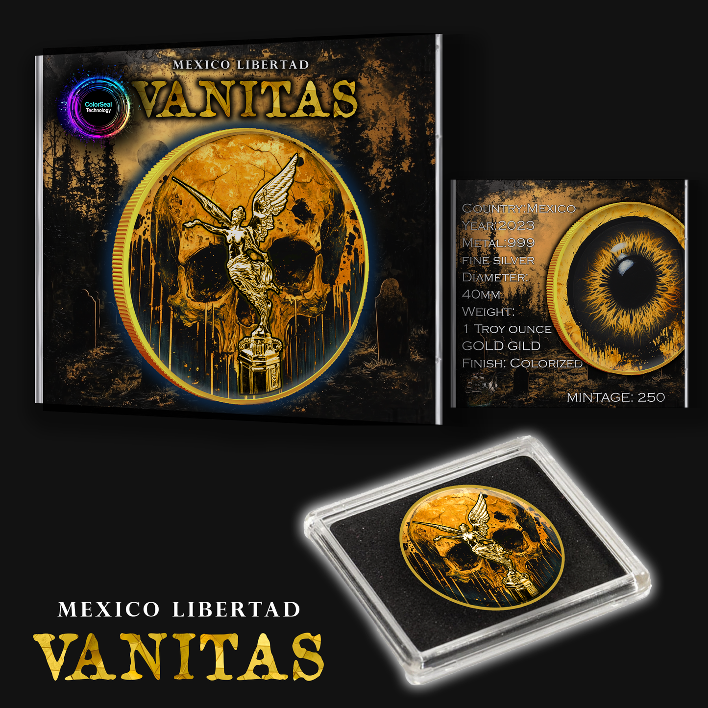 In Stock! 2024 Mexico Libertad Vanitas 1oz .999 Silver Coin