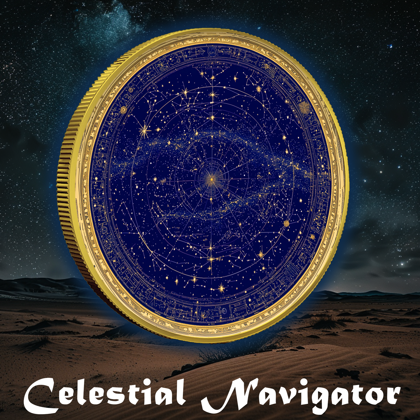 In Stock! 2024 Silver Eagle Celestial Navigator Gold Gilded Colorized 1oz .999 Silver Coin