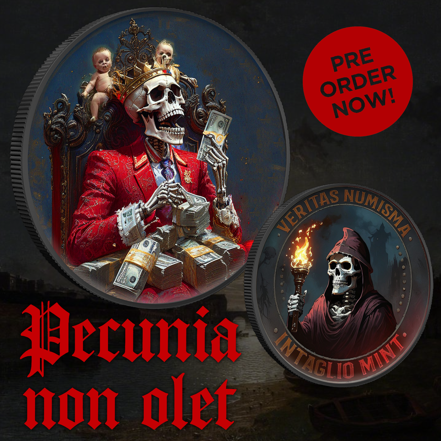 In Stock! Veritas Numisma Series – Enduring Latin Maxims – Pecunia Non Olet – 1oz .999 Silver