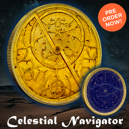 In Stock! 2024 Silver Eagle Celestial Navigator Gold Gilded Colorized 1oz .999 Silver Coin